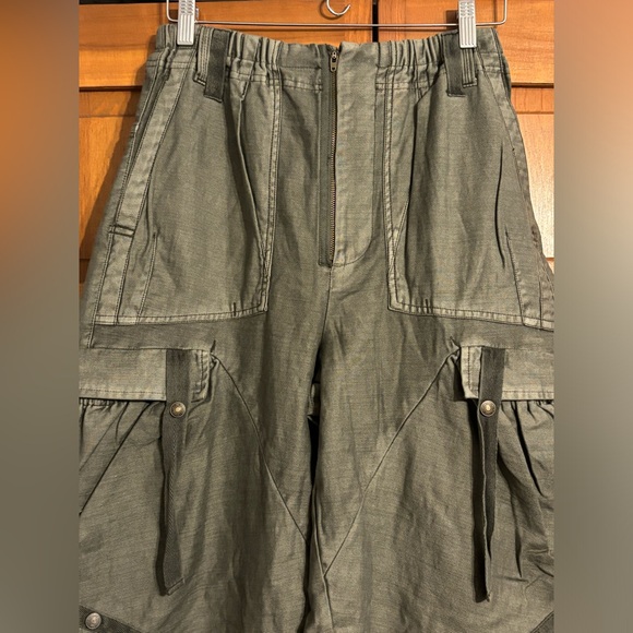 🔥Free People Everglades Utility Barrel Cinch Pants In Mulled Basil We The Free - Picture 6 of 15
